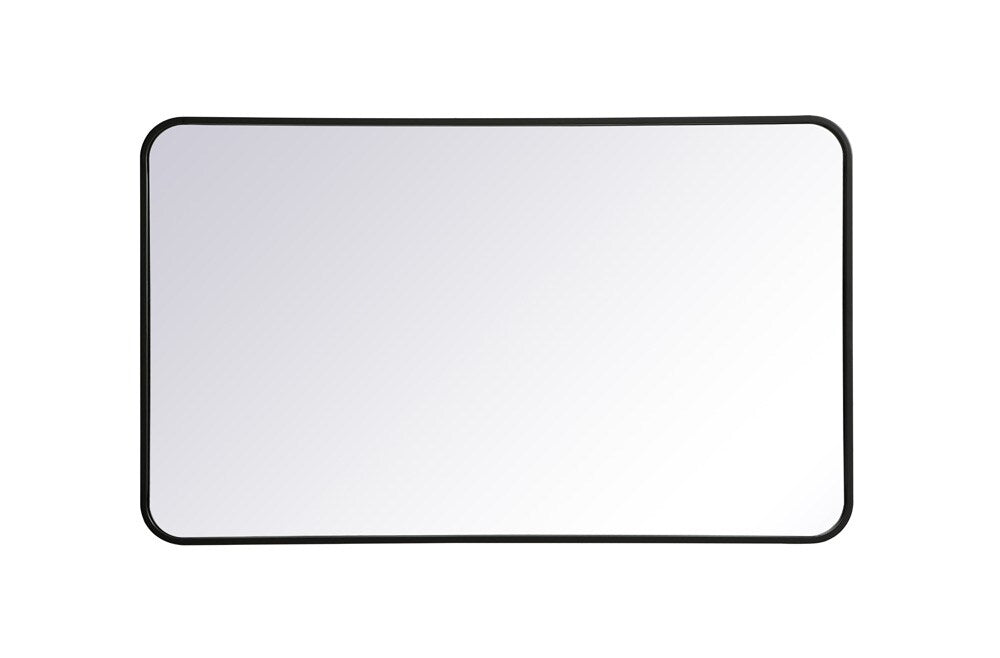 Elegant Furniture & Lighting - Evermore Soft corner metal rectangular mirror 24x40 inch in Black - MR802440BK veiw 1