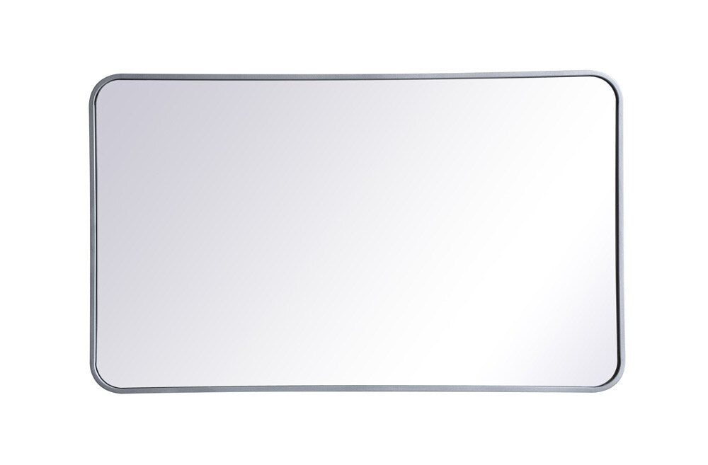 Elegant Furniture & Lighting - Evermore Soft corner metal rectangular mirror 24x40 inch in Silver - MR802440S veiw 1