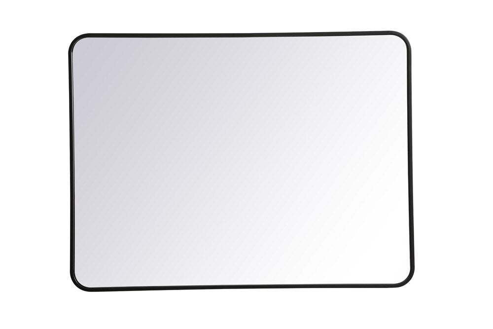 Elegant Furniture & Lighting - Evermore Soft corner metal rectangular mirror 30x40 inch in Black - MR803040BK veiw 1