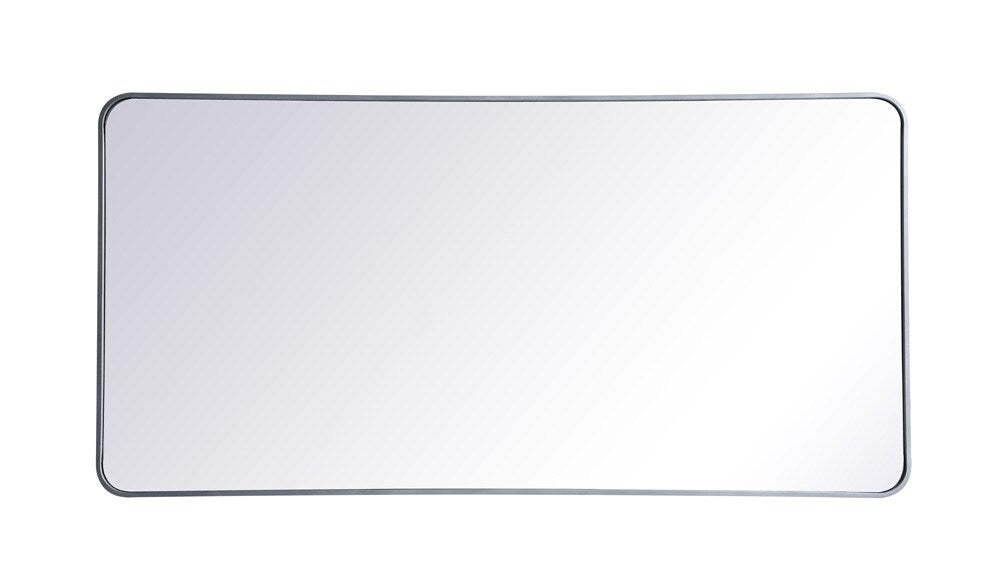 Elegant Furniture & Lighting - Evermore Soft corner metal rectangular mirror 30x60 inch in Silver - MR803060S veiw 1