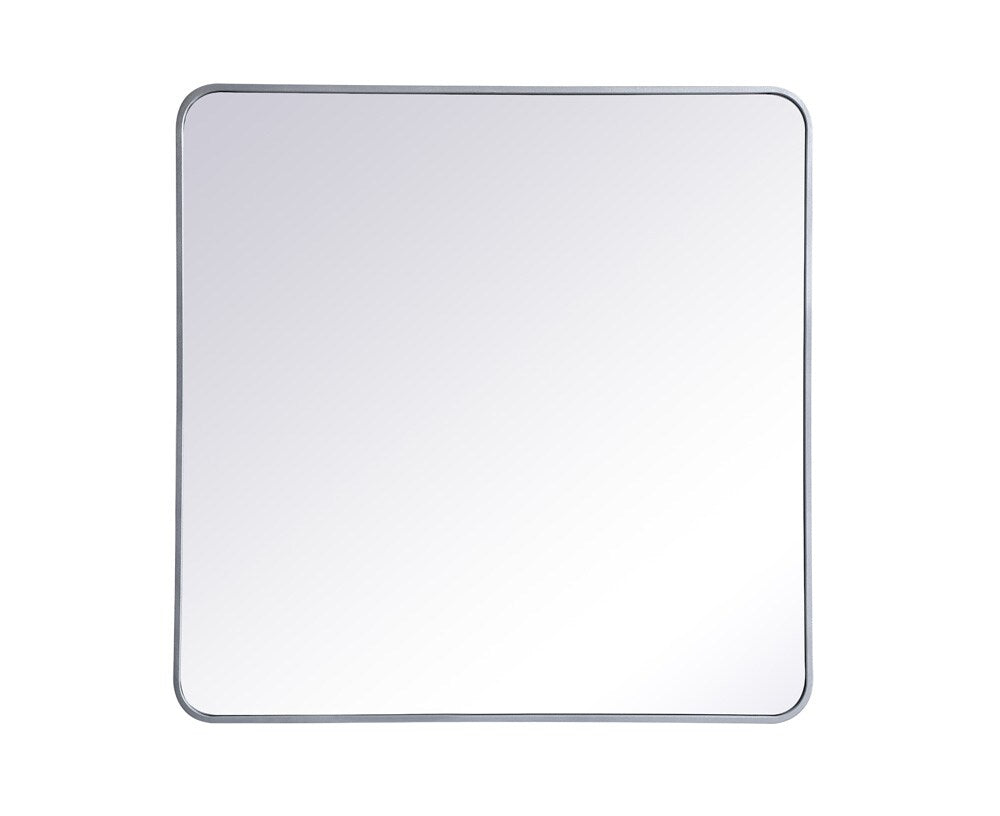 Elegant Furniture & Lighting - Evermore Soft corner metal rectangular mirror 36x36 inch in Silver - MR803636S veiw 1