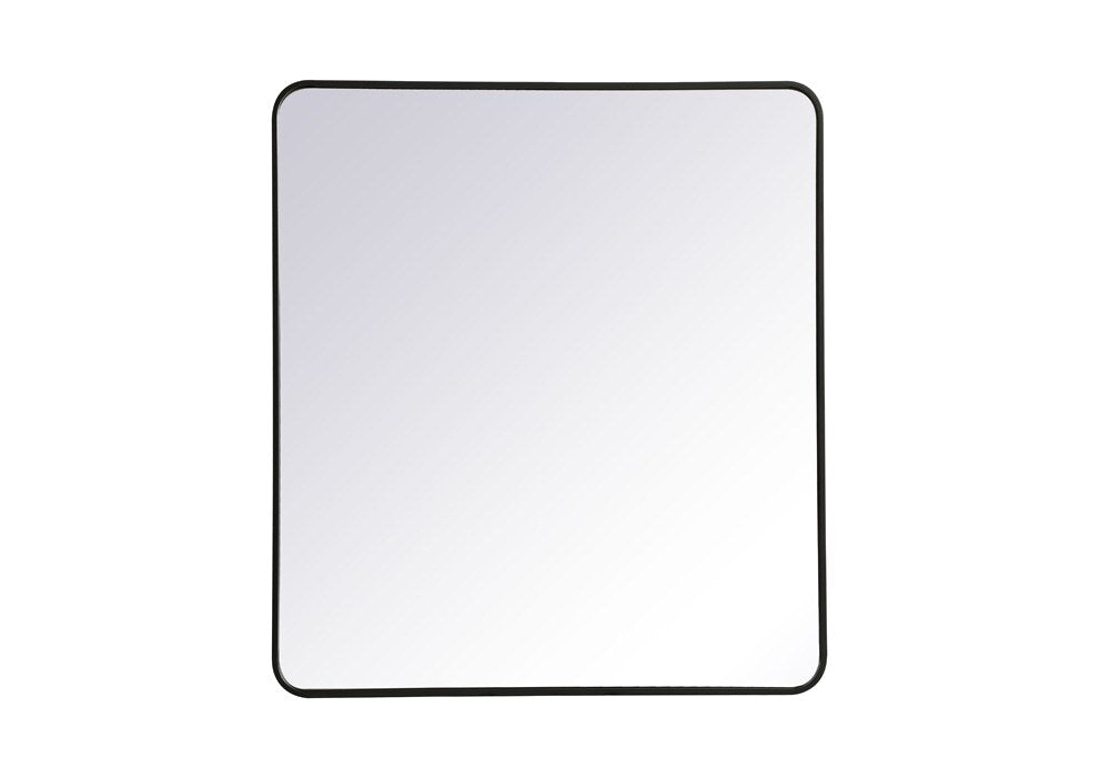 Elegant Furniture & Lighting - Evermore Soft corner metal rectangular mirror 36x40 inch in Black - MR803640BK veiw 1
