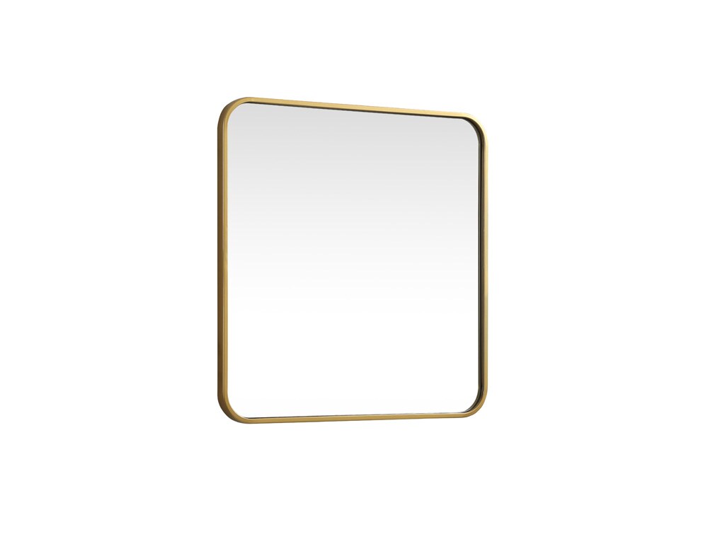 Elegant Furniture & Lighting - Evermore Soft corner metal square mirror 24x24 inch in Brass - MR802424BR veiw 8
