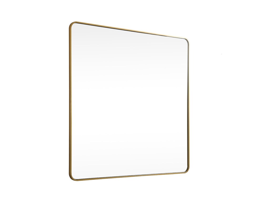 Elegant Furniture & Lighting - Evermore Soft corner metal square mirror 42x42 inch in Brass - MR804242BR veiw 8