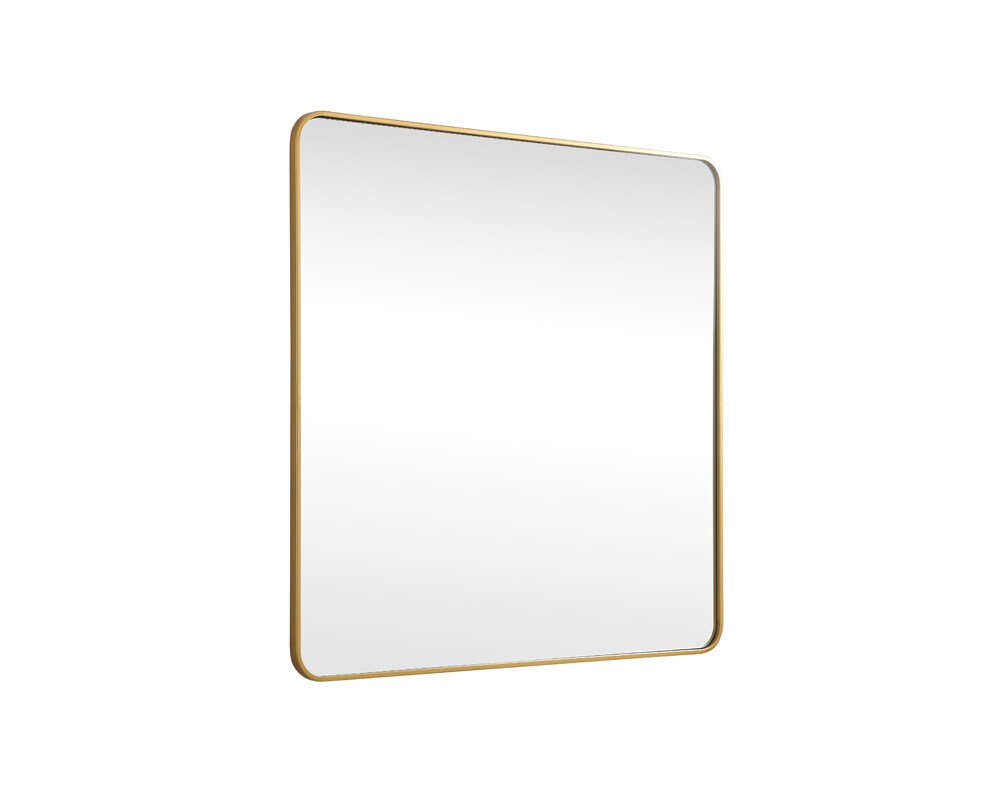 Elegant Furniture & Lighting - Evermore Soft corner metal square mirror 48x48 inch in Brass - MR804848BR veiw 8