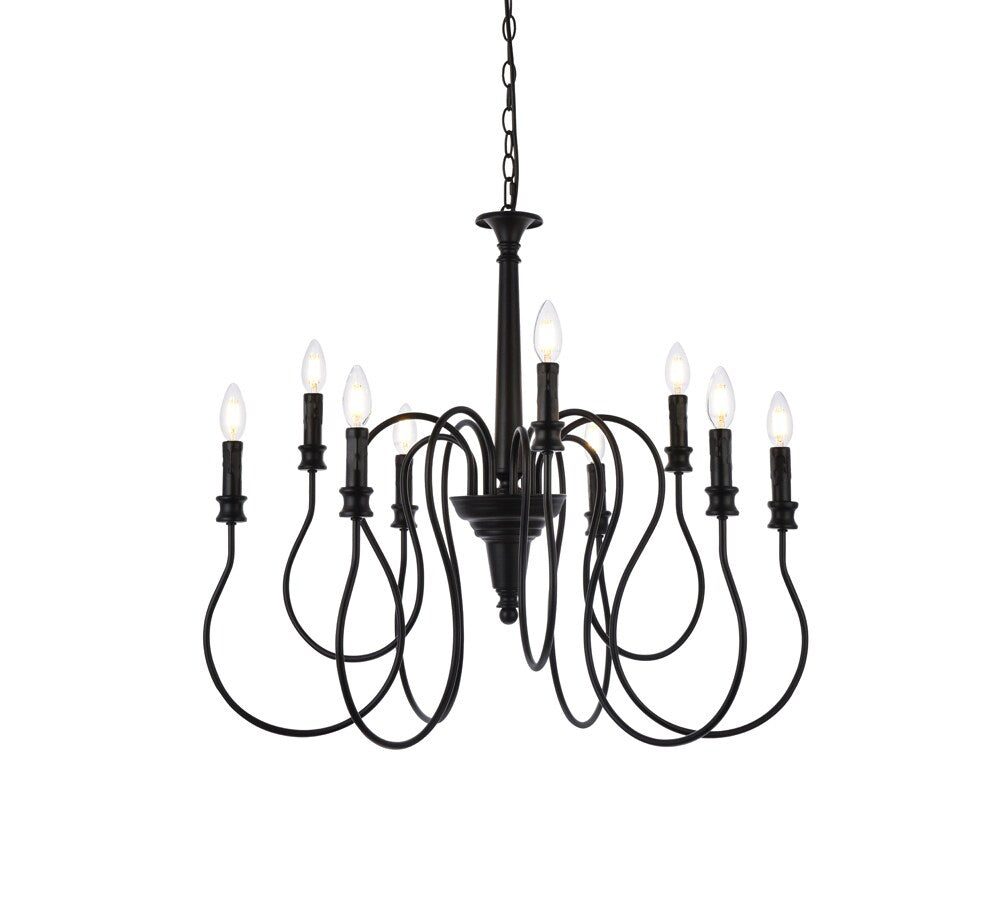 Elegant Furniture & Lighting - Flynx 9 lights pendant in black - LD7045D30BK veiw 1