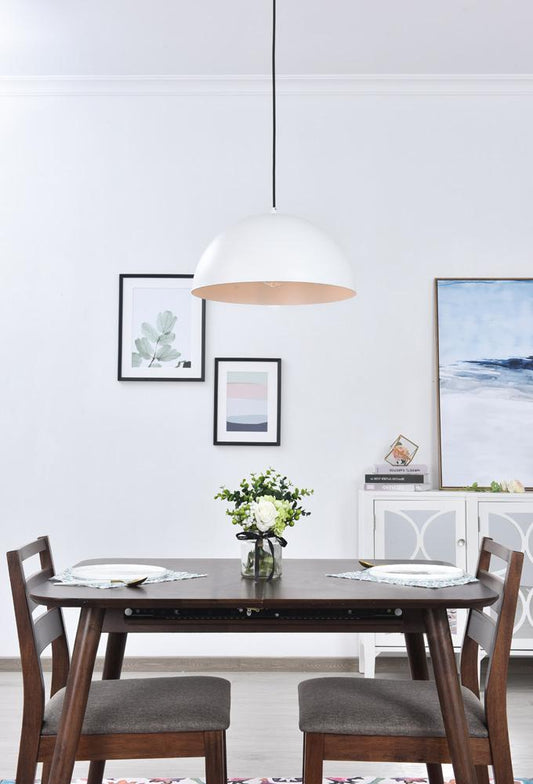 Elegant Furniture & Lighting - Forte 1 light White Pendant - LD4025D16WH veiw 2