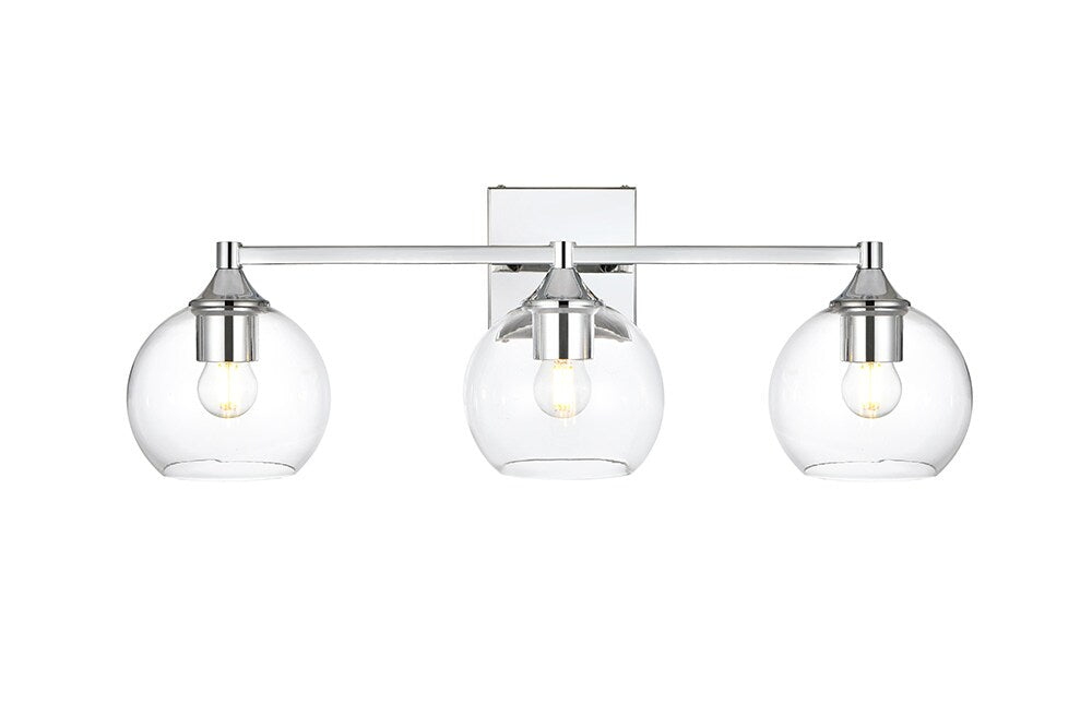 Elegant Furniture & Lighting - Foster 3 light Chrome and Clear Bath Sconce - LD7308W25CH veiw 1