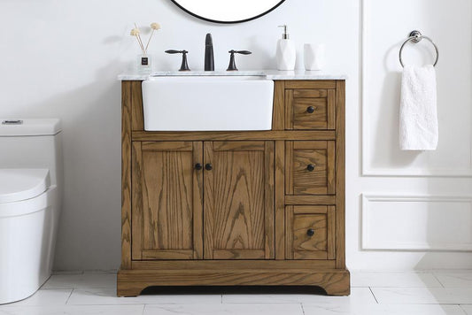 Elegant Furniture & Lighting - Franklin 36 inch Single bathroom vanity in driftwood - VF60236DW veiw 2