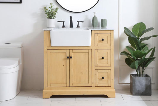Elegant Furniture & Lighting - Franklin 36 inch Single bathroom vanity in natural wood - VF60236NW veiw 2