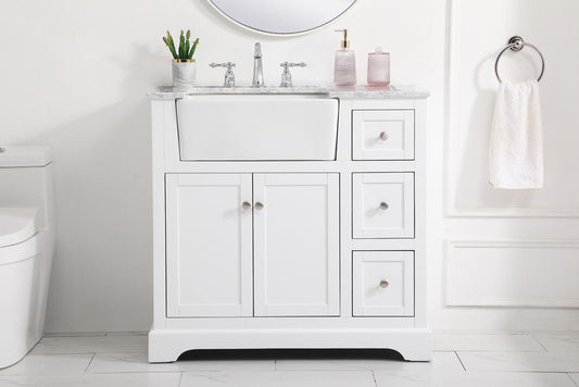 Elegant Furniture & Lighting - Franklin 36 inch Single bathroom vanity in white - VF60236WH veiw 2