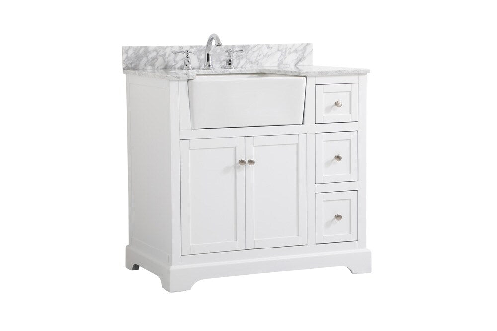 Elegant Furniture & Lighting - Franklin 36 inch Single bathroom vanity in white with backsplash - VF60236WH-BS veiw 8