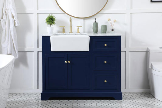 Elegant Furniture & Lighting - Franklin 42 inch Single bathroom vanity in blue - VF60242BL veiw 2