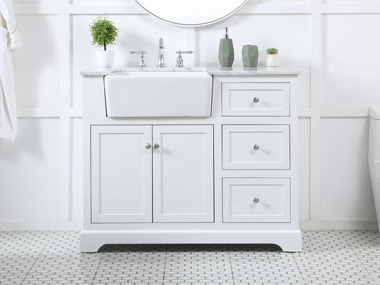 Elegant Furniture & Lighting - Franklin 42 inch Single bathroom vanity in white - VF60242WH veiw 2