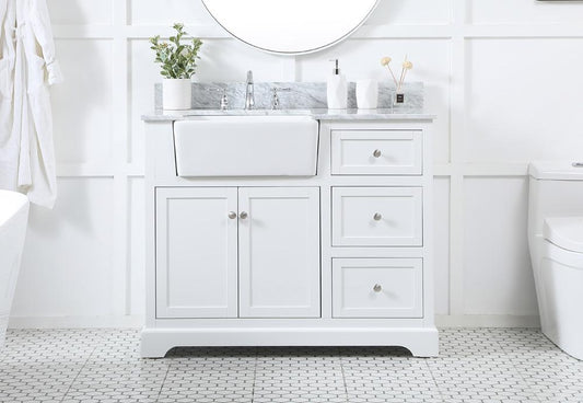 Elegant Furniture & Lighting - Franklin 42 inch Single bathroom vanity in white with backsplash - VF60242WH-BS veiw 2
