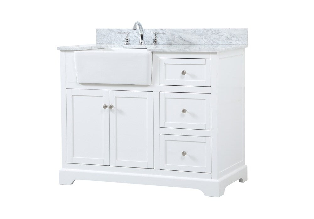 Elegant Furniture & Lighting - Franklin 42 inch Single bathroom vanity in white with backsplash - VF60242WH-BS veiw 8