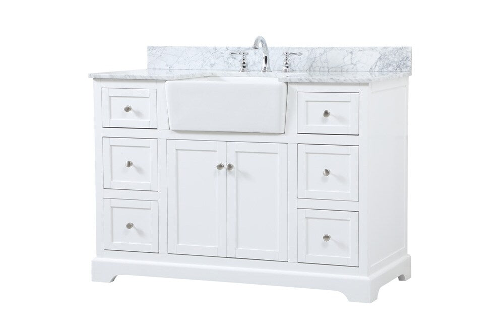 Elegant Furniture & Lighting - Franklin 48 inch Single bathroom vanity in white - VF60248WH-BS veiw 8