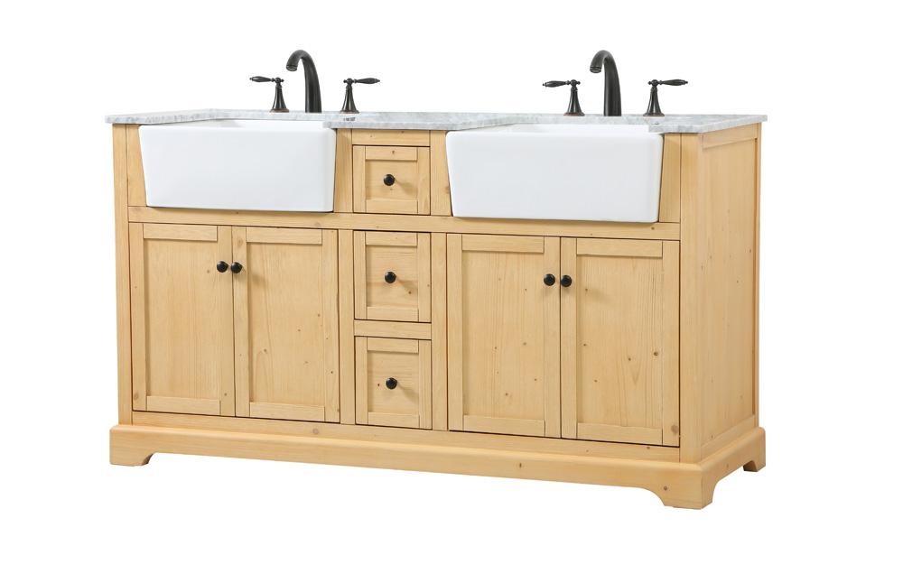 Elegant Furniture & Lighting - Franklin 60 inch double bathroom vanity in natural wood - VF60260DNW veiw 8