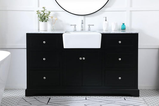 Elegant Furniture & Lighting - Franklin 60 inch Single bathroom vanity in black - VF60260BK veiw 2