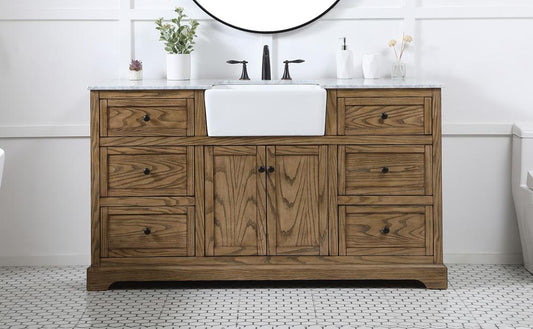 Elegant Furniture & Lighting - Franklin 60 inch Single bathroom vanity in driftwood - VF60260DW veiw 2