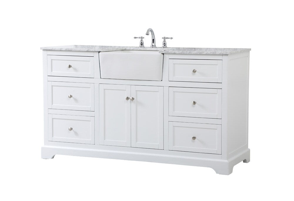 Elegant Furniture & Lighting - Franklin 60 inch Single bathroom vanity in white - VF60260WH veiw 8