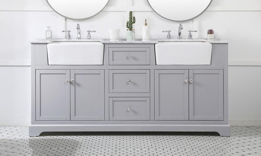 Elegant Furniture & Lighting - Franklin 72 inch double bathroom vanity in grey - VF60272DGR veiw 2