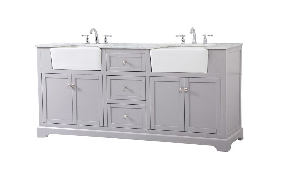 Elegant Furniture & Lighting - Franklin 72 inch double bathroom vanity in grey - VF60272DGR veiw 8