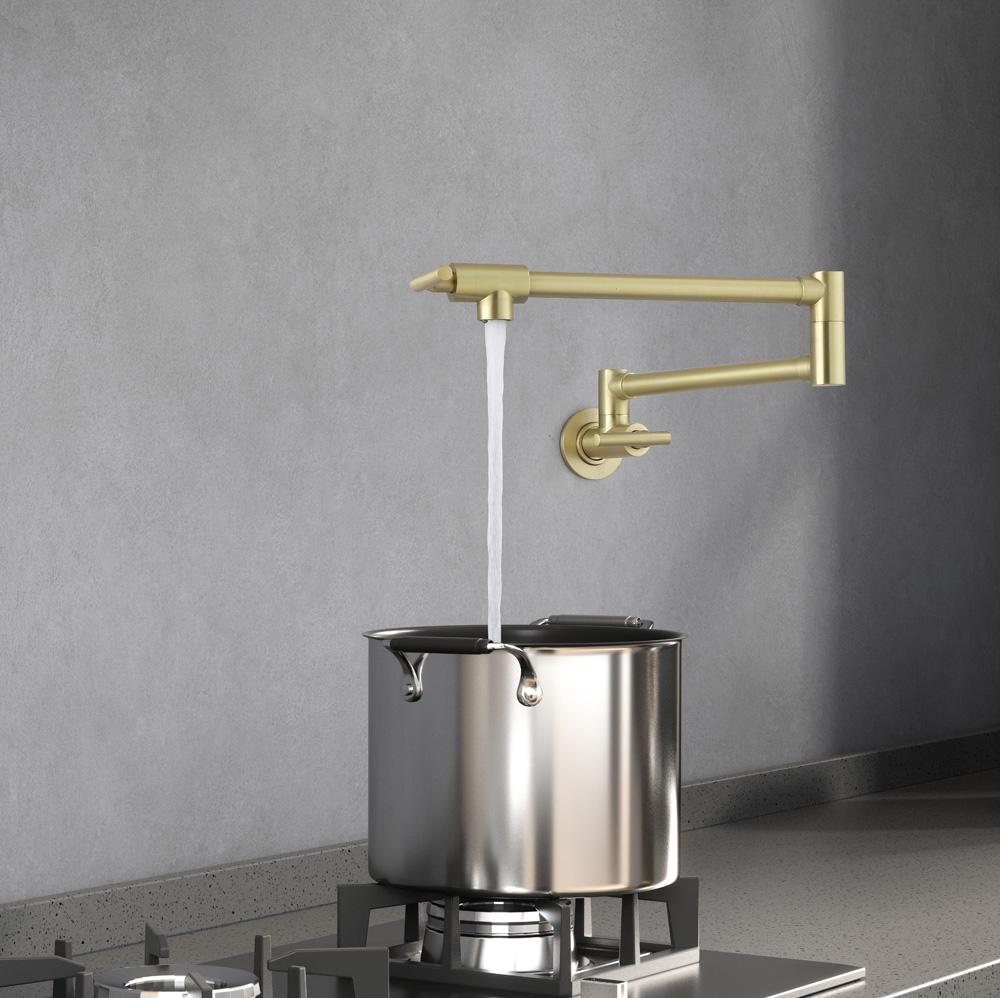 Elegant Furniture & Lighting - Gabriel Wall Mounted Pot Filler in Brushed Gold - FAK-312BGD veiw 5
