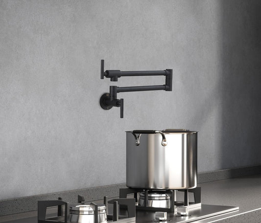 Elegant Furniture & Lighting - Gabriel Wall Mounted Pot Filler in Matte Black - FAK-312MBK veiw 2