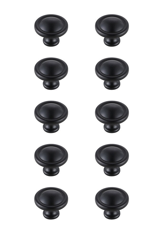 Elegant Furniture & Lighting - Garlande 1.2in Diameter Matte Black Mushroom Knob Multipack (Set of 10) - KB2007-MB-10PK veiw 1