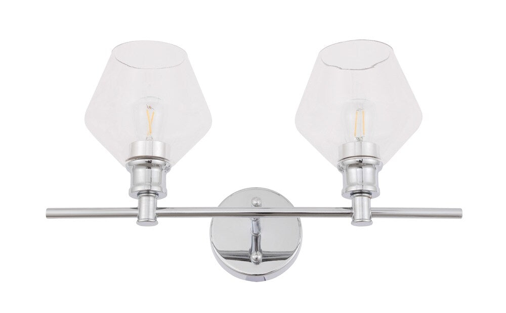 Elegant Furniture & Lighting - Gene 2 light Chrome and Clear glass Wall sconce - LD2312C veiw 17