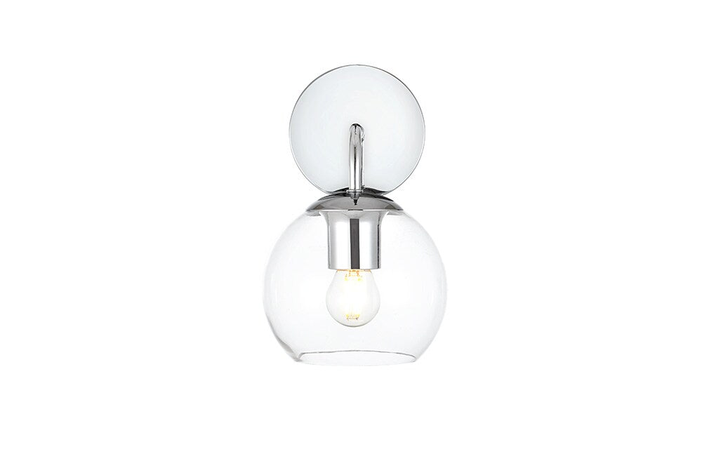 Elegant Furniture & Lighting - Genesis 1 light Chrome and Clear Bath Sconce - LD7321W6CH veiw 1