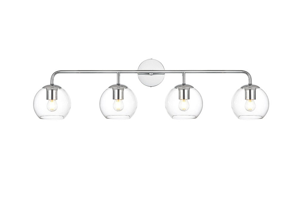 Elegant Furniture & Lighting - Genesis 4 light Chrome and Clear Bath Sconce - LD7321W37CH veiw 1