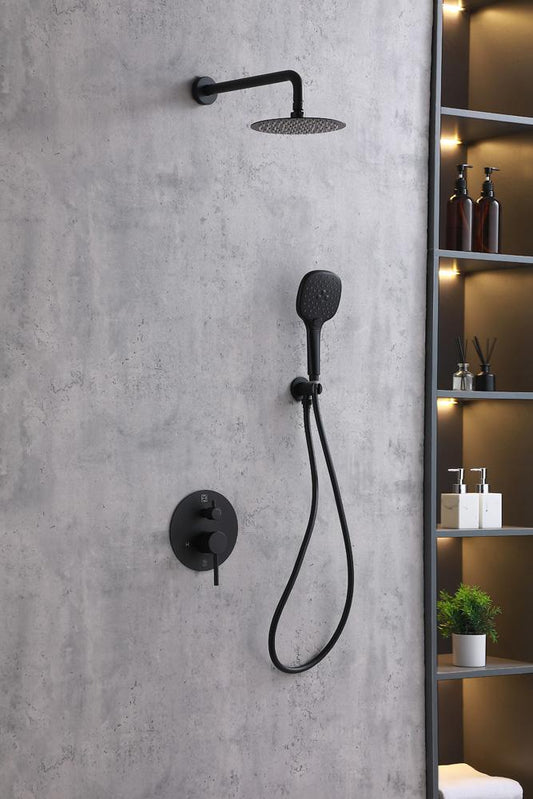 Elegant Furniture & Lighting - George Complete Shower Faucet System with Rough-in Valve in Matte Black - FAS-9001MBK veiw 2