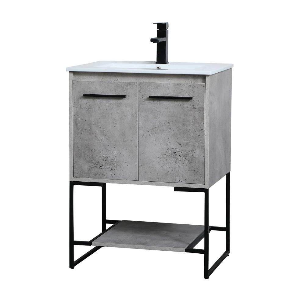 Elegant Furniture & Lighting - Gerard 24 inch Single Bathroom Vanity in Concrete Grey - VF42024CG veiw 8
