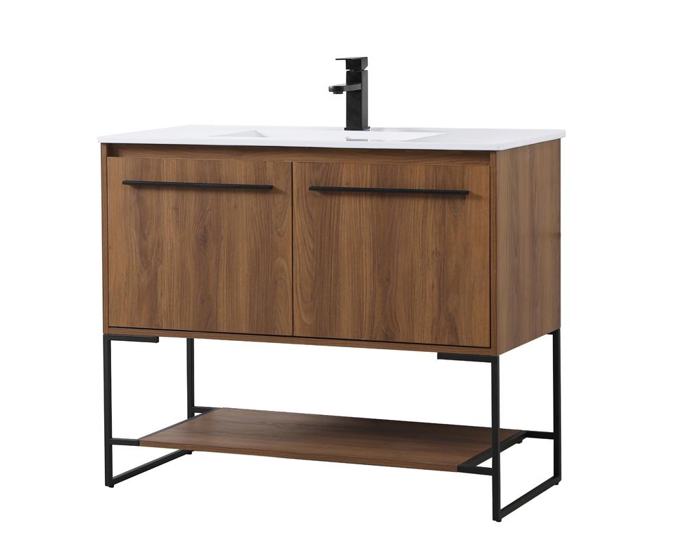 Elegant Furniture & Lighting - Gerard 40 inch Single Bathroom Vanity in Walnut Brown - VF42040WB veiw 8