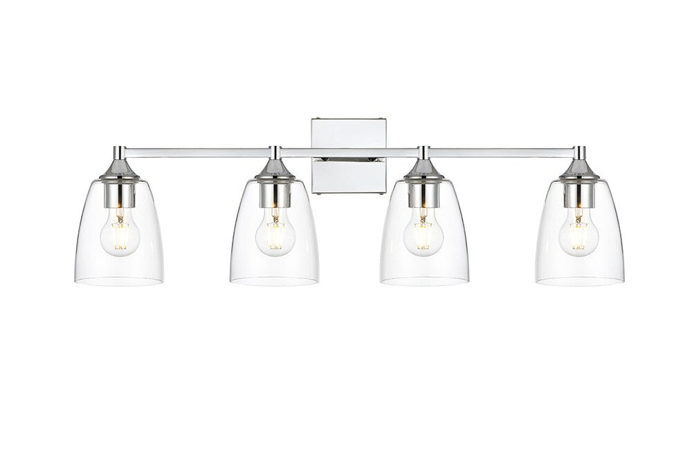 Elegant Furniture & Lighting - Gianni 4 light Chrome and Clear Bath Sconce - LD7307W32CH veiw 1