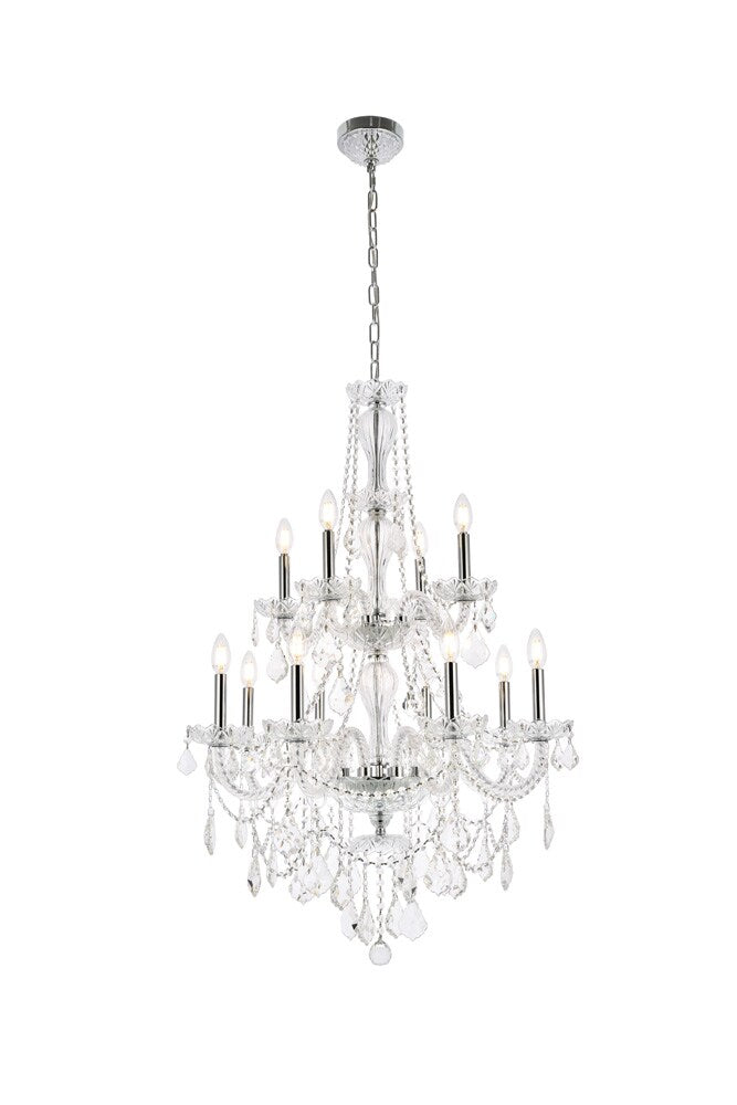 Elegant Furniture & Lighting - Giselle 12 light Chrome Chandelier Clear Royal Cut Crystal - V7890D28C/RC veiw 1