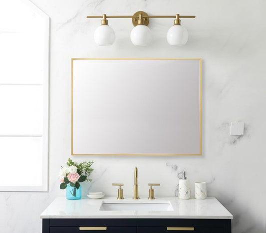Elegant Furniture & Lighting - Grace Aluminum Frame Rectangle Mirror 27x36 In Gold - MR72736G veiw 2