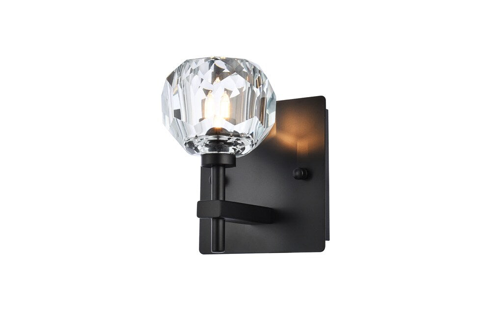 Elegant Furniture & Lighting - Graham 1 Light Wall Sconce in Black - 3509W6BK veiw 1