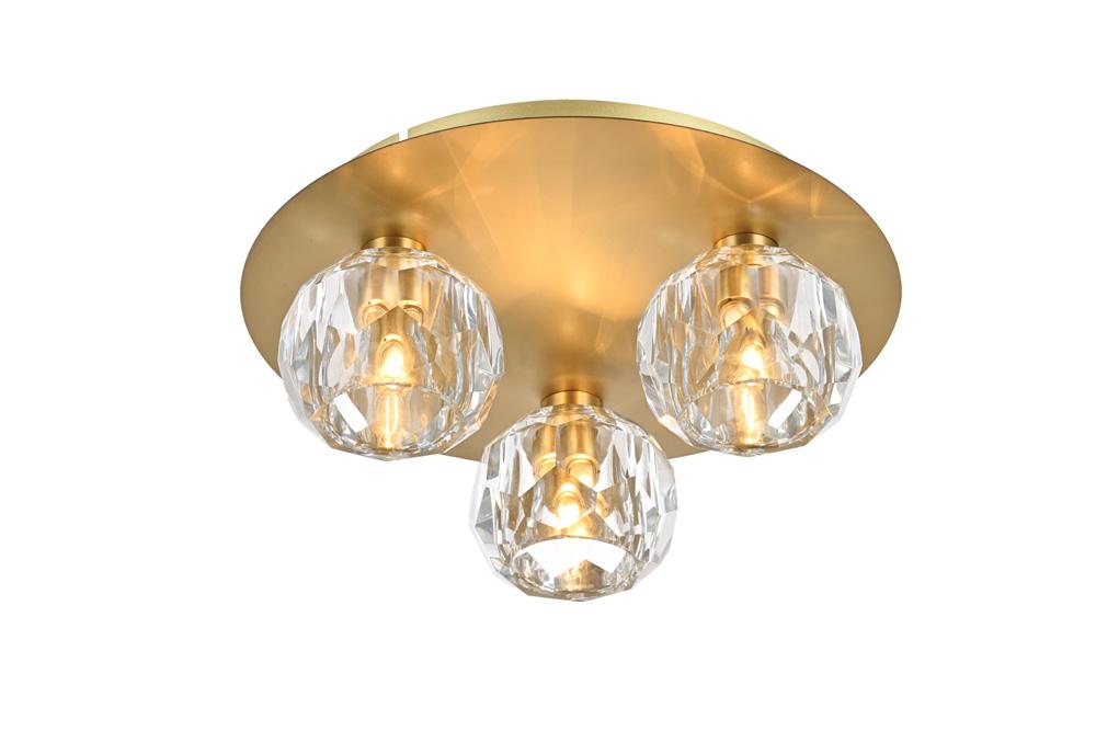 Elegant Furniture & Lighting - Graham 3 Light Ceiling Lamp in Gold - 3509F12G veiw 1