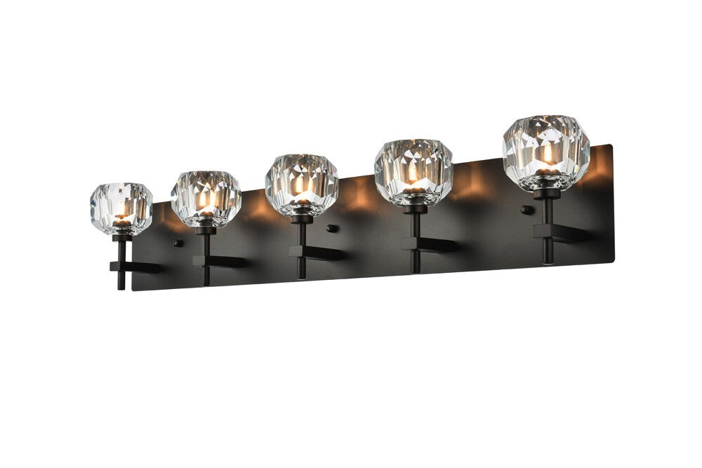 Elegant Furniture & Lighting - Graham 5 Light Wall Sconce in Black - 3509W32BK veiw 1