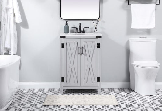 Elegant Furniture & Lighting - Grant 24 inch Single bathroom vanity in grey - VF90224GR veiw 2