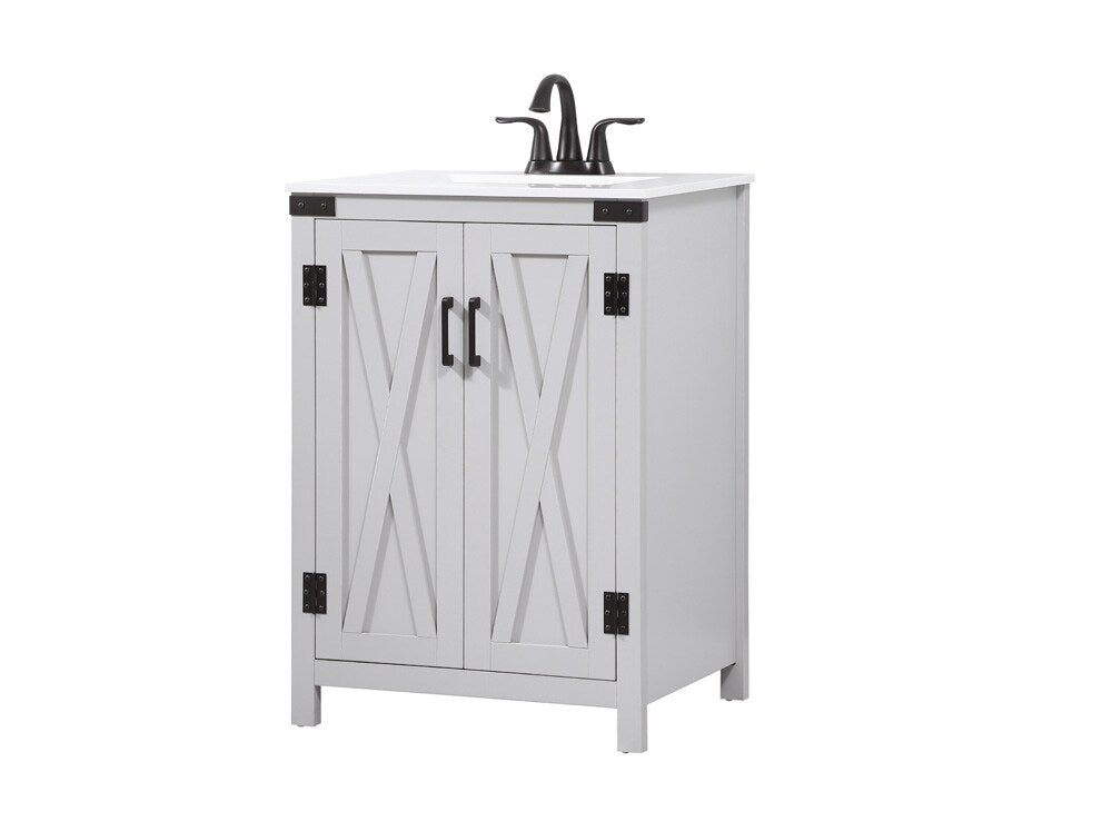 Elegant Furniture & Lighting - Grant 24 inch Single bathroom vanity in grey - VF90224GR veiw 8
