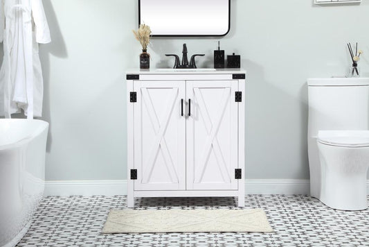 Elegant Furniture & Lighting - Grant 30 inch Single bathroom vanity in white - VF90230WH veiw 2
