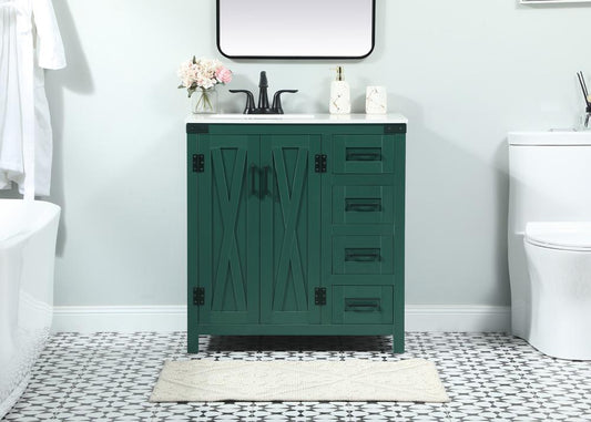 Elegant Furniture & Lighting - Grant 32 inch Single bathroom vanity in green - VF90232MGN veiw 2