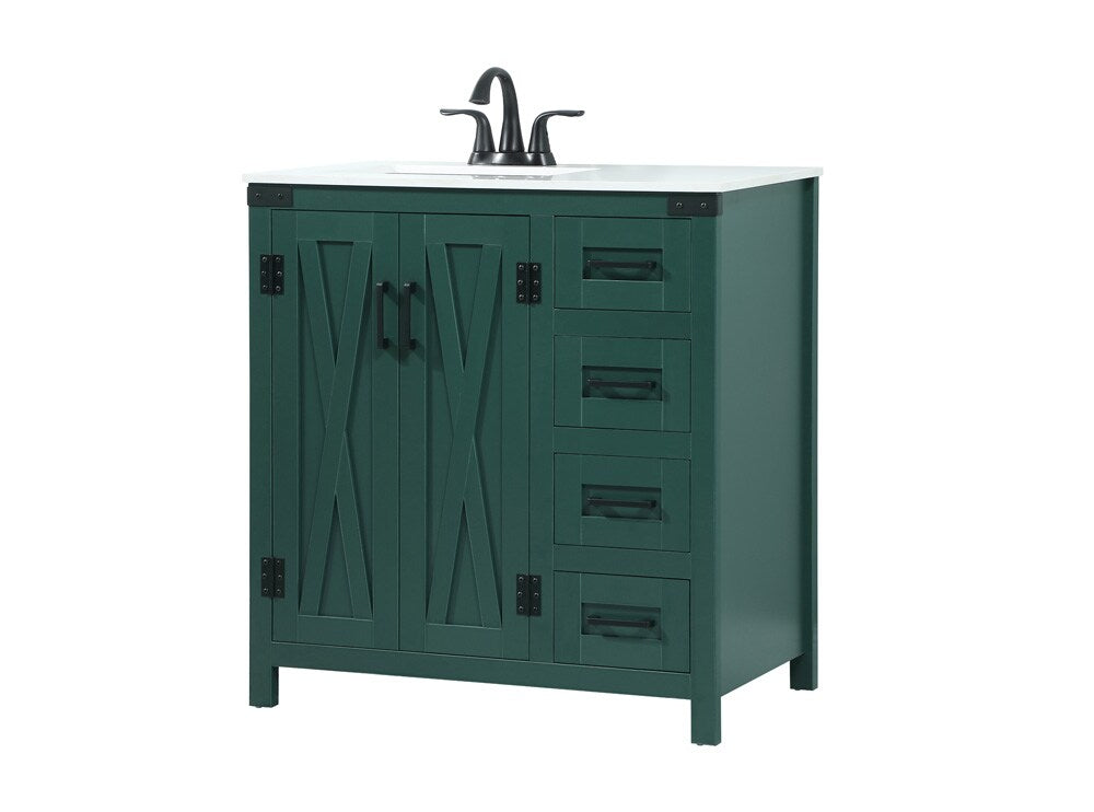 Elegant Furniture & Lighting - Grant 32 inch Single bathroom vanity in green - VF90232MGN veiw 8