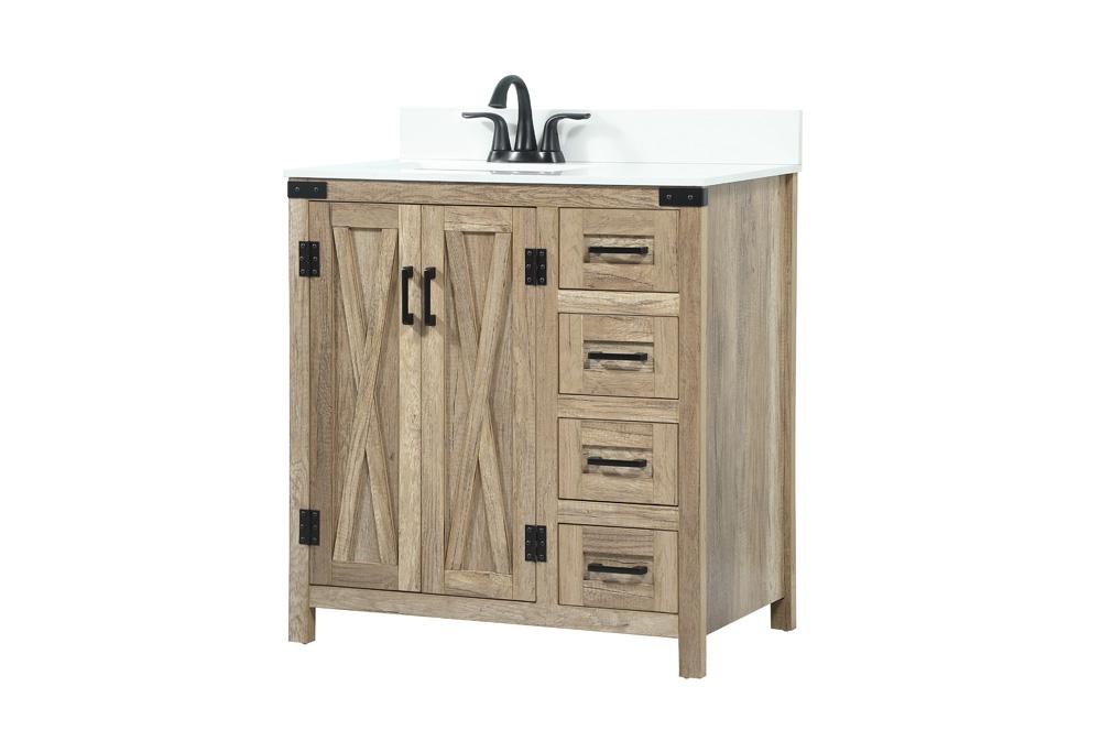 Elegant Furniture & Lighting - Grant 32 inch Single bathroom vanity in natural oak with backsplash - VF90232NT-BS veiw 8