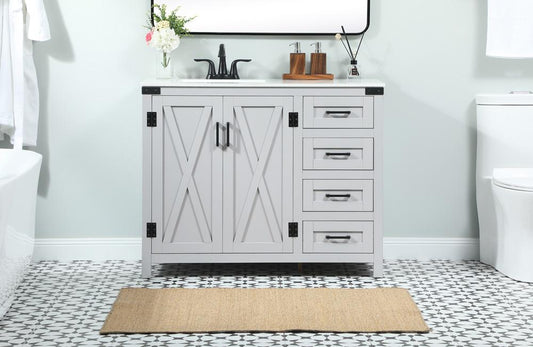 Elegant Furniture & Lighting - Grant 42 inch Single bathroom vanity in grey - VF90242GR veiw 2