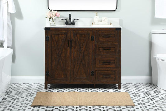 Elegant Furniture & Lighting - Grant 42 inch Single bathroom vanity in expresso with backsplash - VF90242EX-BS veiw 2